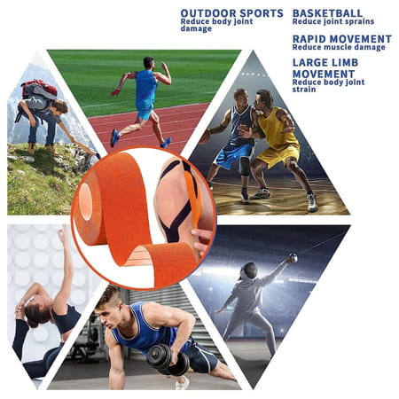 Healthtrek Kinesiology Sports Tape (Pack Of 1 | Orange | 5 M X 5 Cm)