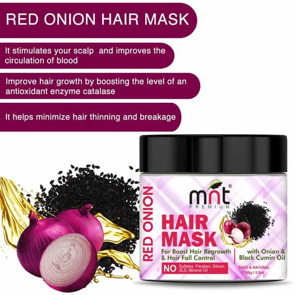 Mnt Red Onion Hair Mask With Onion & Black Cumin Oil (100G) For Hair Fall Control (100 G)