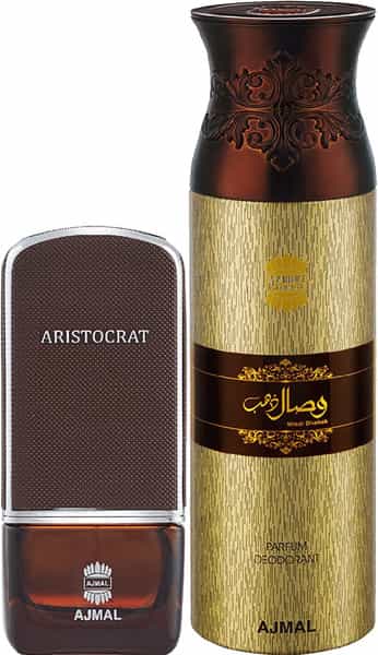 Ajmal Aristocrat Eau De Parfum 75Ml Perfume For Men And Wisal Dhahab Deodorant 200Ml For Men