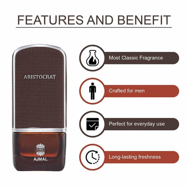 Ajmal Aristocrat Eau De Parfum 75Ml Perfume For Men And Wisal Dhahab Deodorant 200Ml For Men