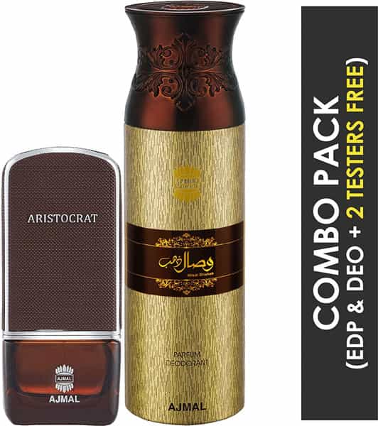 Ajmal Aristocrat Eau De Parfum 75Ml Perfume For Men And Wisal Dhahab Deodorant 200Ml For Men