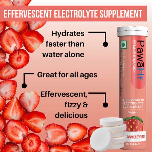 Pawahy Isotonic Drink Endurance Workout Electrolyte Energy Drink With 2:1:1 Bcaa- 1Kg (Strawberry)