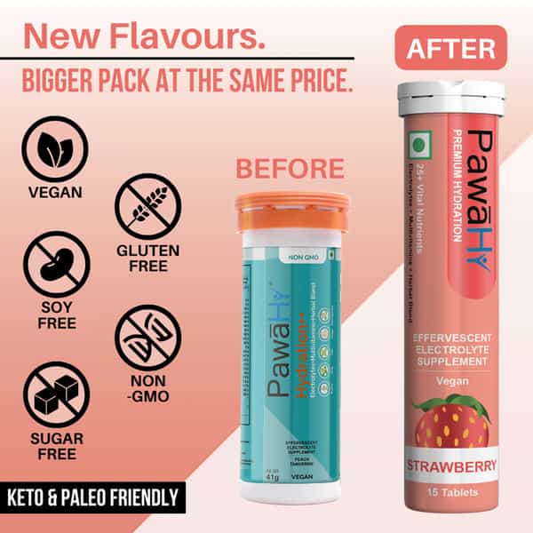 Pawahy Isotonic Drink Endurance Workout Electrolyte Energy Drink With 2:1:1 Bcaa- 1Kg (Strawberry)
