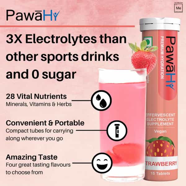 Pawahy Isotonic Drink Endurance Workout Electrolyte Energy Drink With 2:1:1 Bcaa- 1Kg (Strawberry)