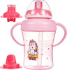 Buddsbuddy Bpa Free Antispill Baby Training Sipper (Spout+Straw+Drinking Sucker) Set Pink 210Ml
