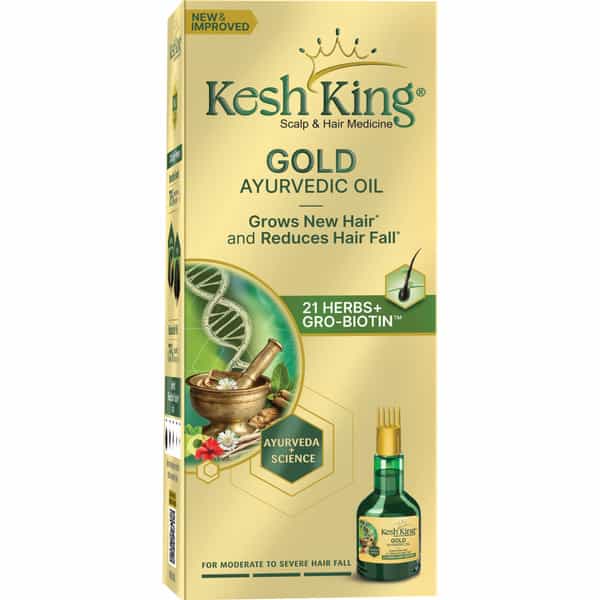 Kesh King Gold Ayurvedic Hair Oil With 21 Herbs And Gro-Biotin 50 Ml