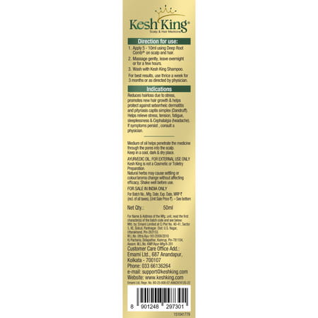 Kesh King Gold Ayurvedic Hair Oil With 21 Herbs And Gro-Biotin 50 Ml