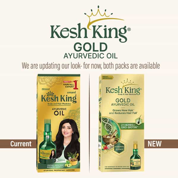 Kesh King Gold Ayurvedic Hair Oil With 21 Herbs And Gro-Biotin 50 Ml