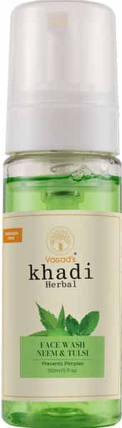 Vagad's Khadi Neem & Tulsi Foam Face Wash 150Ml | Removes Acne And Pimples