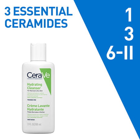 Cerave Hydrating Non-Foaming Daily Facial Cleanser For Normal To Dry Skin - 88ml