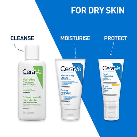 Cerave Hydrating Non-Foaming Daily Facial Cleanser For Normal To Dry Skin - 88ml