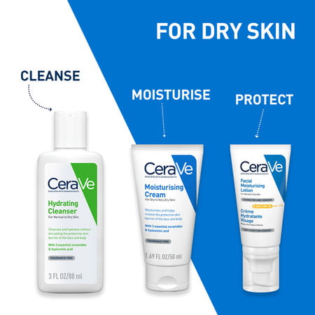 Cerave Hydrating Non-Foaming Daily Facial Cleanser For Normal To Dry Skin - 88Ml