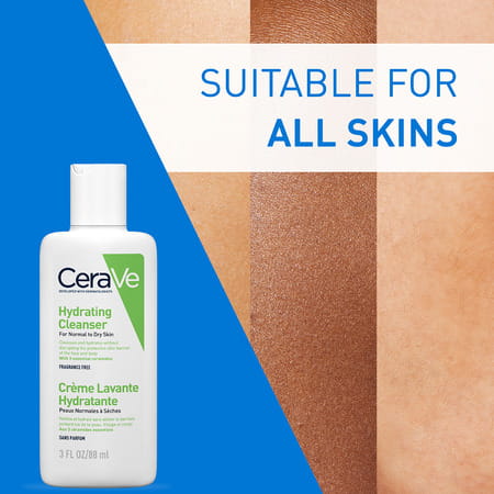 Cerave Hydrating Non-Foaming Daily Facial Cleanser For Normal To Dry Skin - 88ml