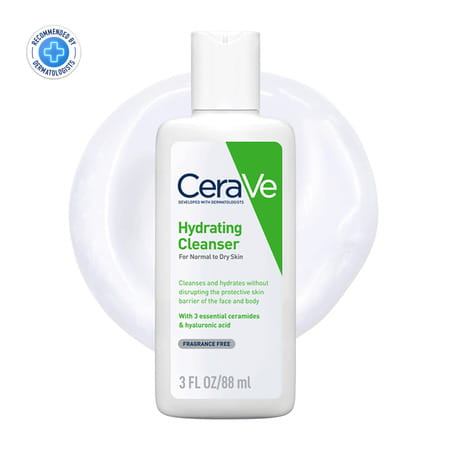 Cerave Hydrating Non-Foaming Daily Facial Cleanser For Normal To Dry Skin - 88ml