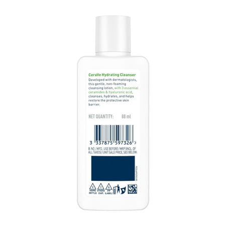 Cerave Hydrating Non-Foaming Daily Facial Cleanser For Normal To Dry Skin - 88Ml