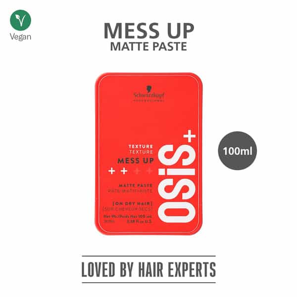 Schwarzkopf Professional Osis+ Mess Up Hair Styling Matte Paste | Easy To Apply And Wash | 100 Ml