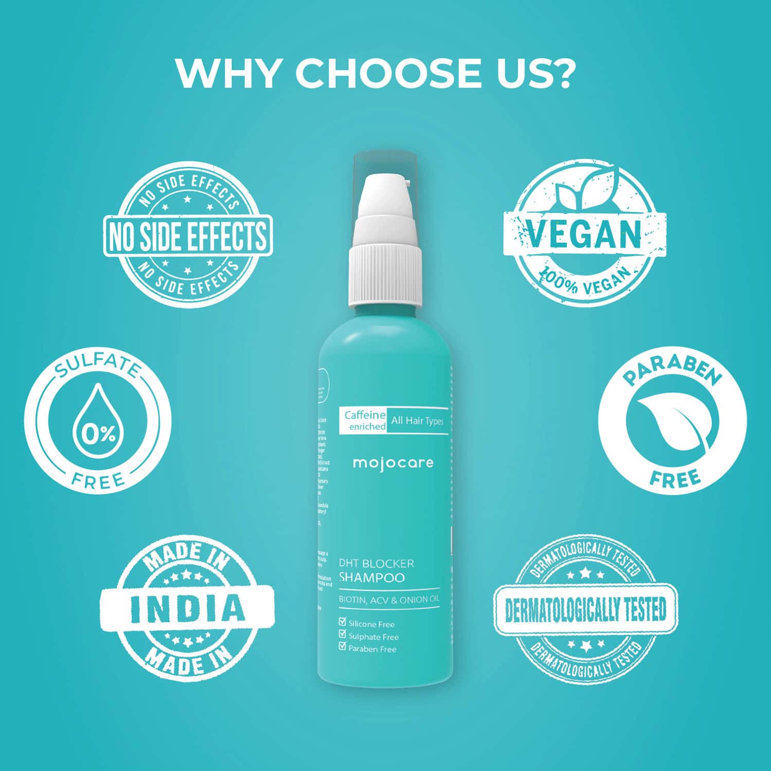 Buy MOJOCARE DHT BLOCKER SHAMPOO WITH BIOTIN ACV AND ONION OIL 200 ML