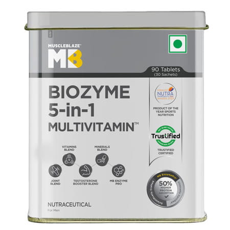 Muscleblaze Biozyme 5-In-1 Multivitamin For Men And Women (90 Tablets)