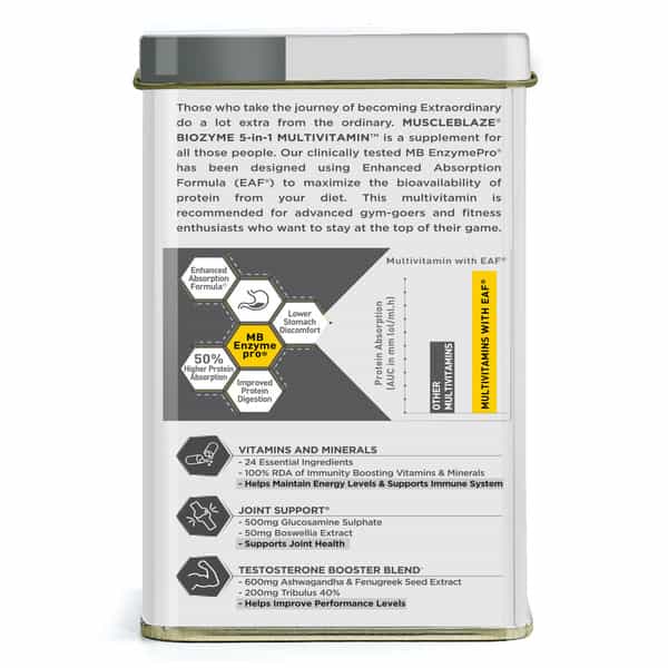 Muscleblaze Biozyme 5-In-1 Multivitamin For Men And Women (90 Tablets)