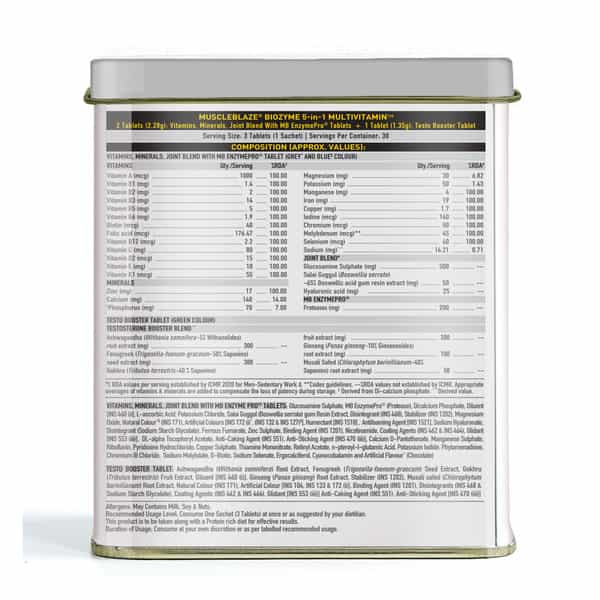 Muscleblaze Biozyme 5-In-1 Multivitamin For Men And Women (90 Tablets)