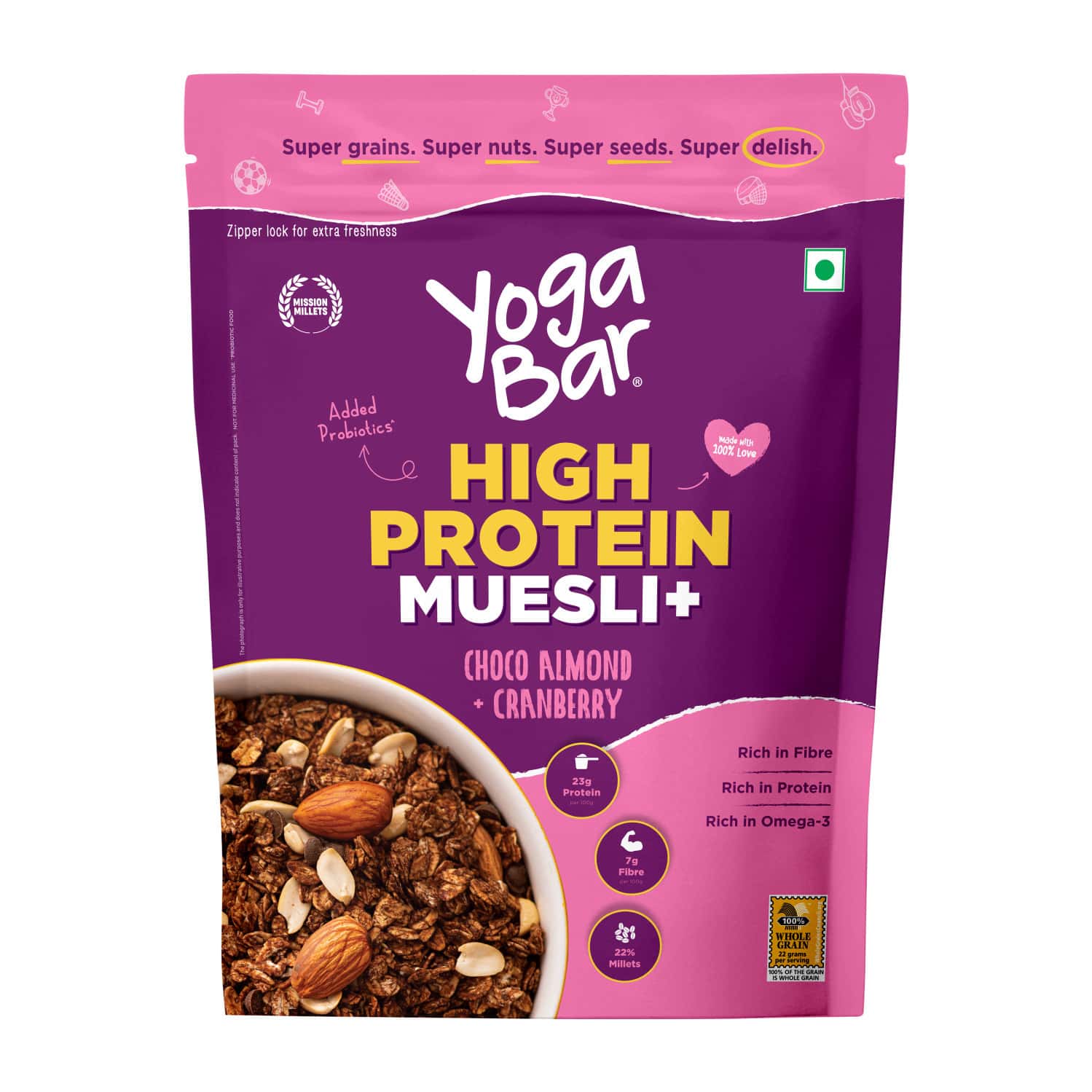 Yoga Bar High Protein Muesli Choco Almond Cranberry 350g