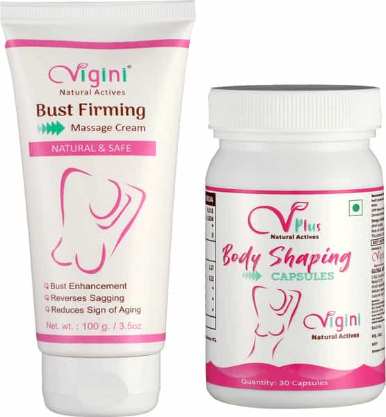 Vigini Bust Boobs Body Toning Breast Firming Size Enlargement Enhancement Oil Cream 100Ml + 30 Caps