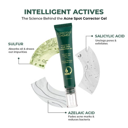 Conscious Chemist Rapid Relief Acne Spot Gel | 2% Salicylic & Azelaic Acid | 15G