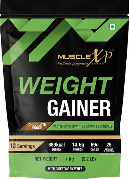 Musclexp Weight Gainer Chocolate Fudge 1Kg Pouch (2.2 Lb)