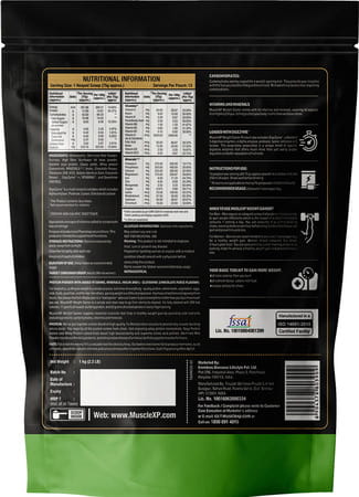 Musclexp Weight Gainer Chocolate Fudge 1kg Pouch (2.2 Lb)