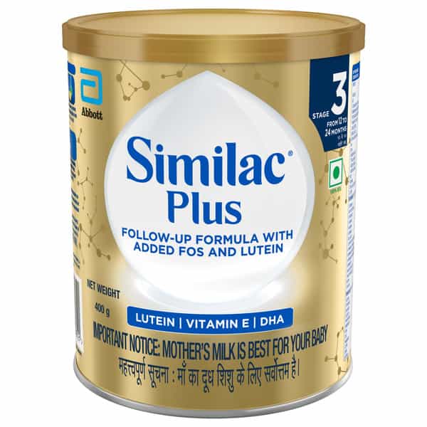 Similac Plus Follow-Up Formula | Added Fos & Lutein | Stage 3 | 12 - 24 Months | Tin 400 Gm