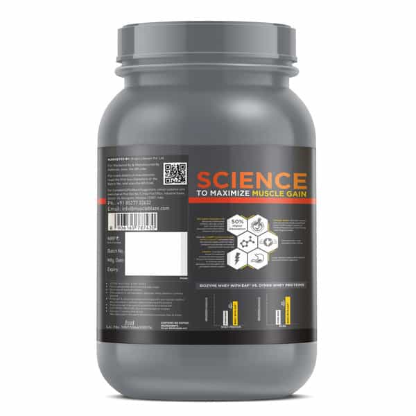 Muscleblaze Biozyme Whey Protein Pr With 30G Protein | 3G Creatine Monohydrate Cookies & Cream | 1Kg