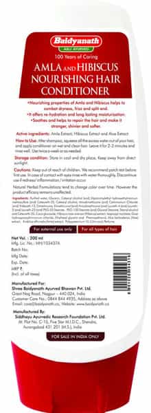 Baidyanath Asli Ayurved Amla And Hibiscus Nourishing Conditioner 200 Ml (Pack Of 2)