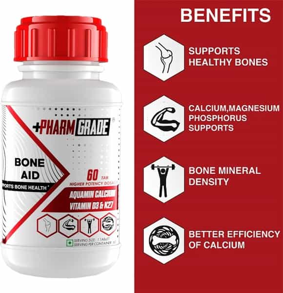 Pharmgrade Calcium Bone Aid For Strong Bones And Teeth With 72 Trace Minerals 60 Tablet