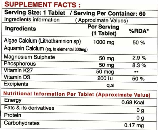 Pharmgrade Calcium Bone Aid For Strong Bones And Teeth With 72 Trace Minerals 60 Tablet