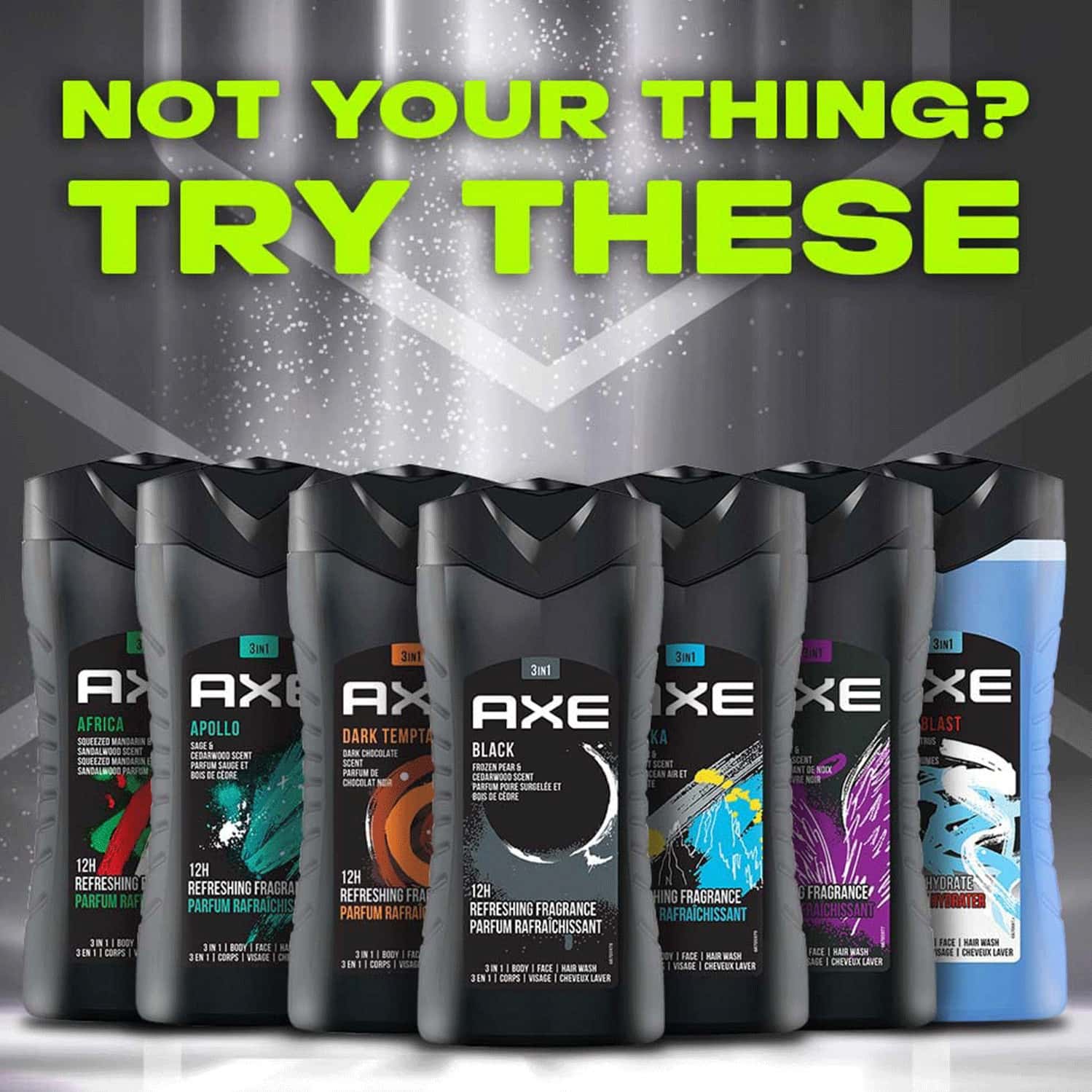 Buy AXE BLACK 3 IN 1 BODY, FACE & HAIR WASH FOR MEN, LONGLASTING
