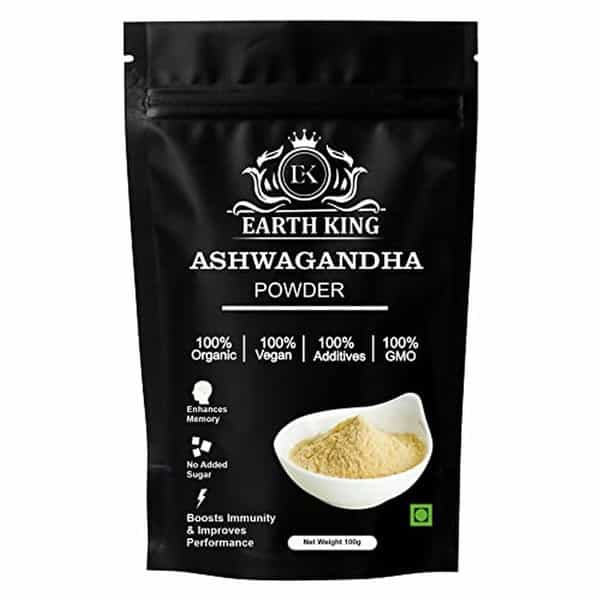 Earth King 100% Pure Ashwagandha Powder (Withania Somnifera) | Unisex - 100Gm