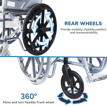 Everactiv 2 In 1 Foldable Wheelchair For Regular & Commode Use
