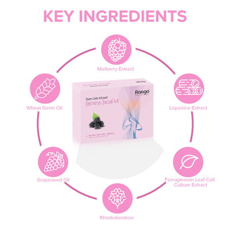 Raaga Professional Stem Cell Infused Fairness Facial Kit | 61 G