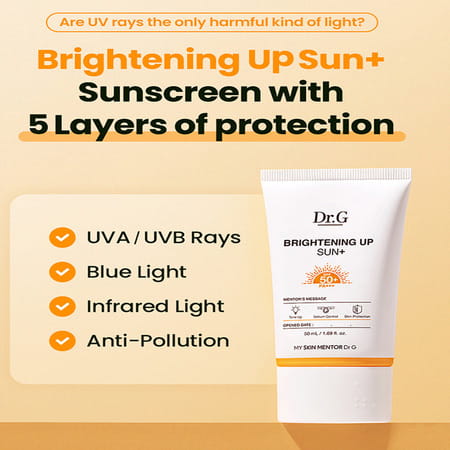 Dr.G Brightening Up Sun+ Spf50+ Pa+++ - High - Performance Sunscreen - Uva And Uvb Rays - 50ml