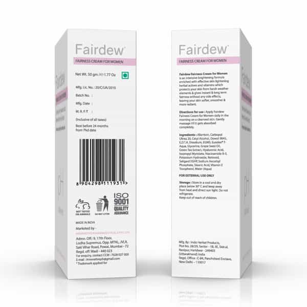 Fairdew Fairness Cream For Women 50 Gm | With Mulberry | Reduces Tan (Pack Of 2)