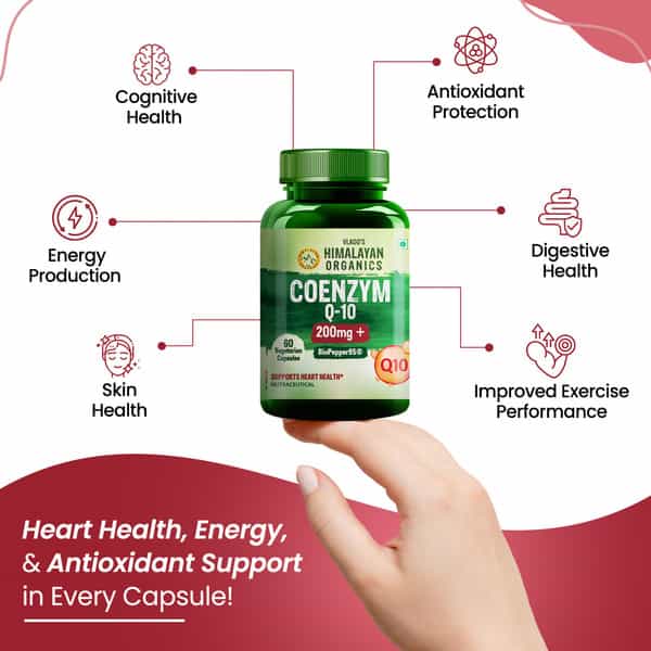 Vlado's Himalayan Organics Coenzyme Q-10 200Mg With Biopepper - 5Mg Supplement - 60 Veg Capsules