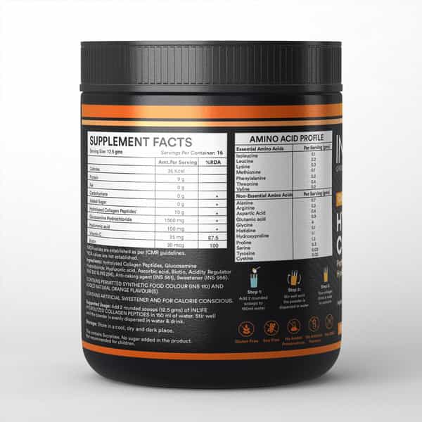 Inlife Japanese Collagen Supplements For Women & Men (Orange | Collagen | 200G)