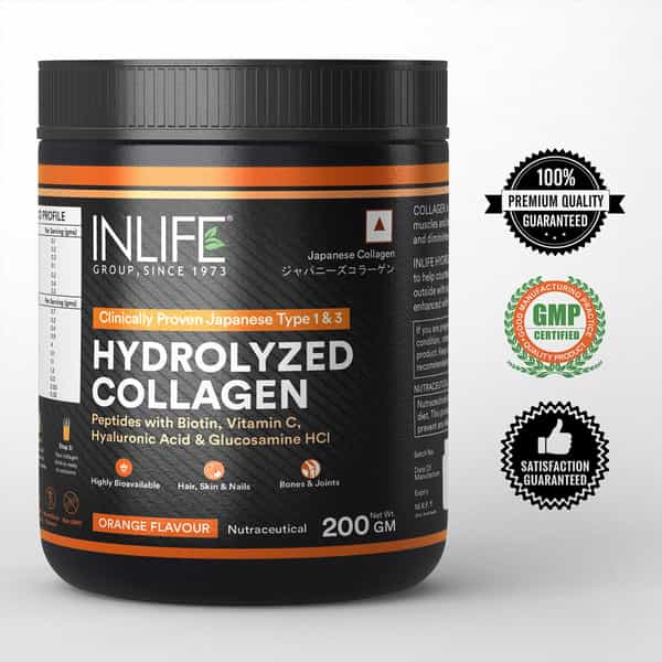 Inlife Japanese Collagen Supplements For Women & Men (Orange | Collagen | 200G)