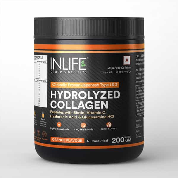 Inlife Japanese Collagen Supplements For Women & Men (Orange | Collagen | 200G)