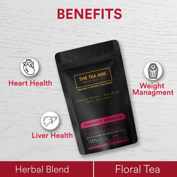 The Tea Ark Hibiscus Tea Leaves (50G) Pouch | Whole Leaf Blend (25 Servings)