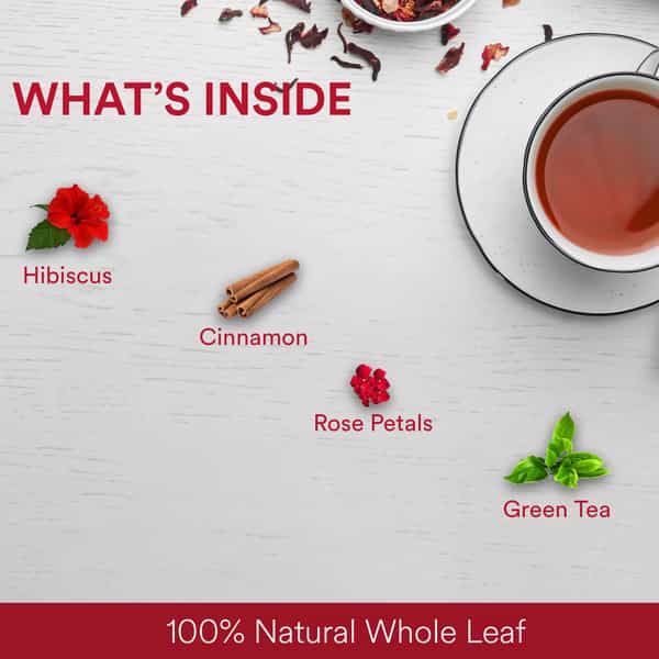 The Tea Ark Hibiscus Tea Leaves (50G) Pouch | Whole Leaf Blend (25 Servings)