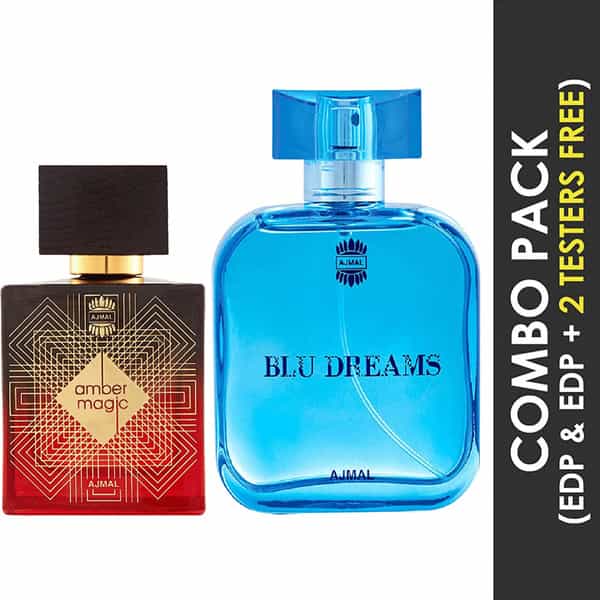 Ajmal Amber Magic Edp 100Ml Perfume For Men And Blu Dreams Edp Citurs 100Ml Perfume For Men Free
