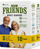 Friends Easy Adult Diapers Tape Style - 30 Count (Small) - Waist Size 23.62 - 37.40 Inch ; 60 - 95Cm