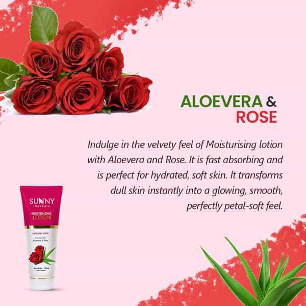 Sunny Herbals Moisturizing Lotion With Aloevera & Rose 150 Ml