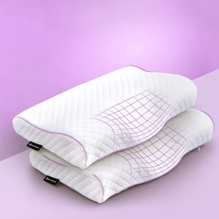 Betterhood Pack Of 2 White Memory Foam Ergonomic Contour Cervical Sleep Pillow